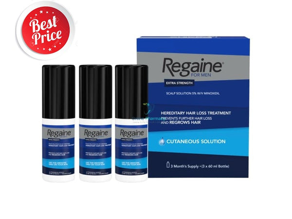 Regaine (minoxidil) 5% Solution For Men (3 Month Supply) - 3 x 60ml Pack