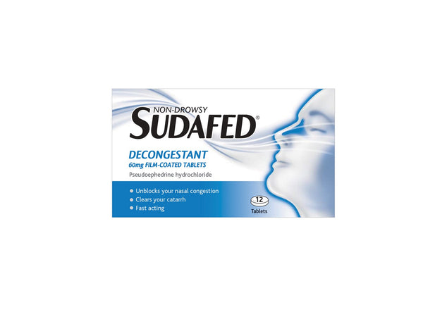 Sudafed Decongestant Tablets - 12 Tablets