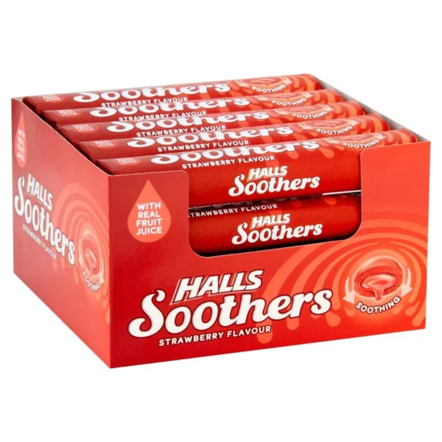 Halls Soothers Throat Lozenges Strawberry - Single Pack / Box of 20 Pack