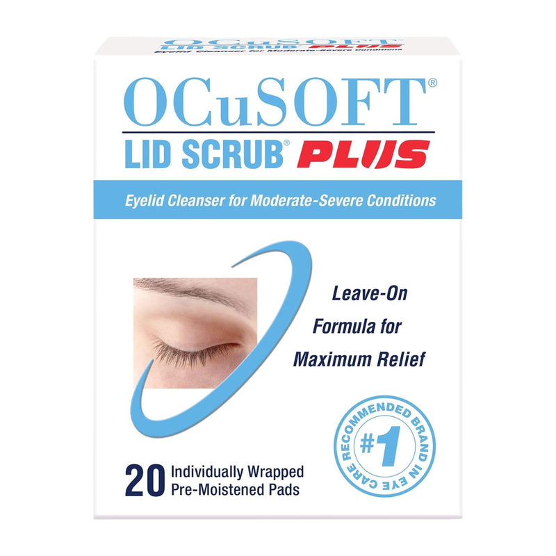 OcuSOFT Eye Lid Scrub Plus - 20 Pre-Moistened Pads