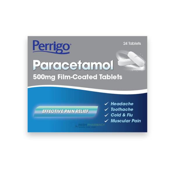Perrigo Paracetamol 500mg Film Coated Tablets 24 Pack