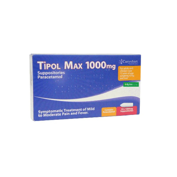 Tipol Paracetamol Suppositories 1000mg - 10 Pack