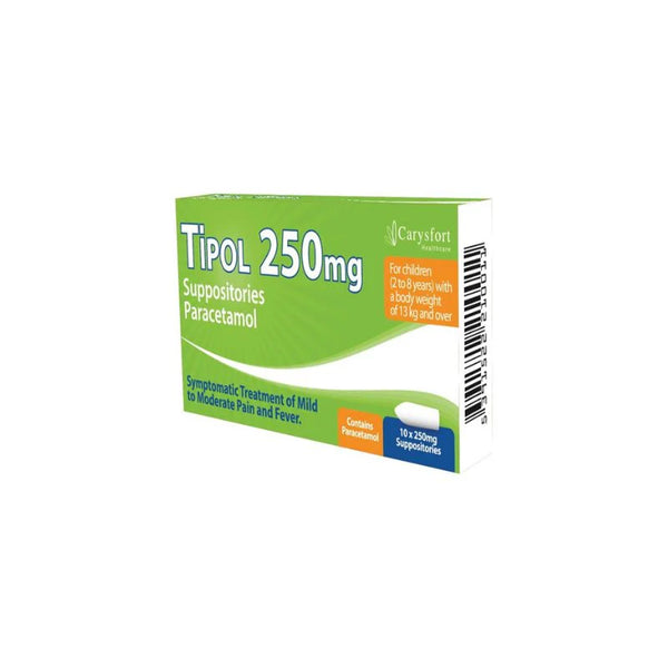Tipol Paracetamol Suppositories Junior  250mg - 10 Pack