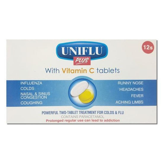 Uniflu Plus Tablets with Vitamin C - 12/24 Pack