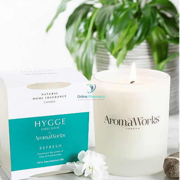 Aromaworks Hygge Candle - Refresh Lime And Frankincense 220Gm Home Fragrance