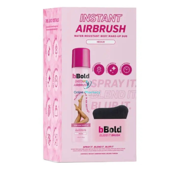 Bbold Instant Airbrush Medium Tan & Brush Box Kit Self Tanning