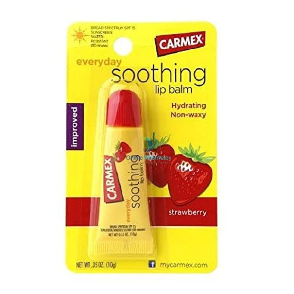 Carmex Lip Balm Strawberry SPF15 Tube - 10g - OnlinePharmacy