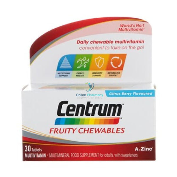 Centrum Fruity Chewables - 30 Chewable Tablets Multivitamins