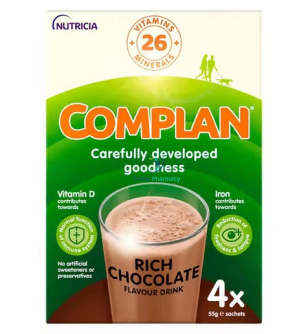 Complan Nutritional Drink Chocolate - 4 X 55G Sachets Nutrition Drinks & Shakes