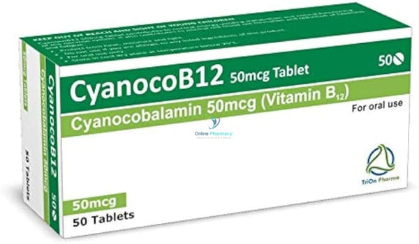 Cyanocobalamin 100Mcg Vitamin B12 Tablets - 50 Pack B Vitamins