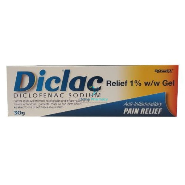 Diclac Relief Diclofenac 1% Pain Relief Gel - 30g/50g/100g - OnlinePharmacy