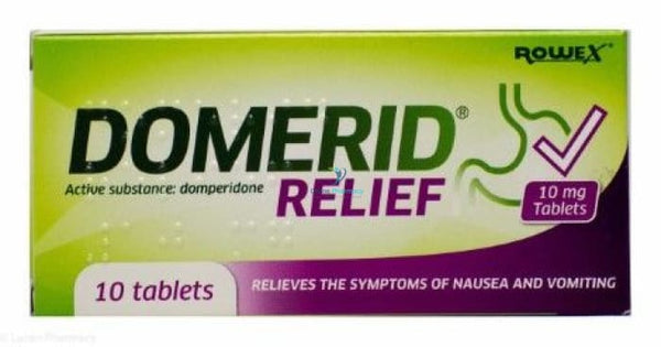 Domerid Relief (Domperidone) 10mg Nausea & Vomiting Tablets - 10 Tablets - OnlinePharmacy