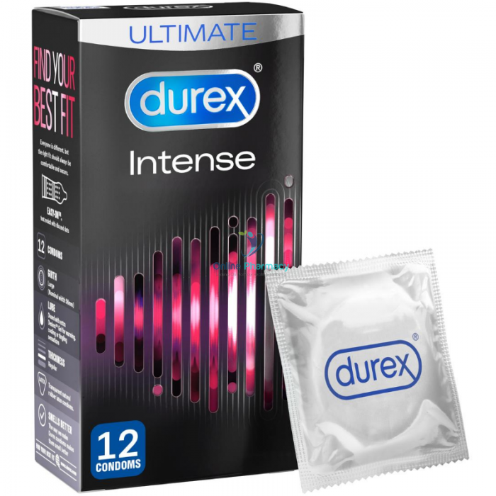 Durex Intense Ribbed & Dotted Condoms 12 Pack