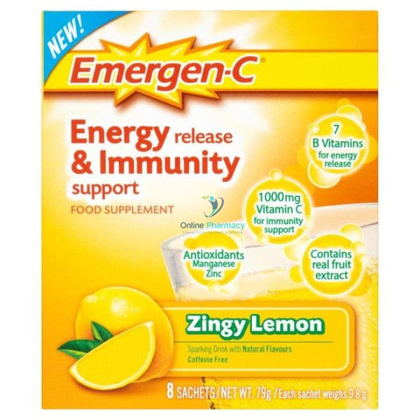 Emergen-C Zingy Lemon - 8 Sachets - OnlinePharmacy