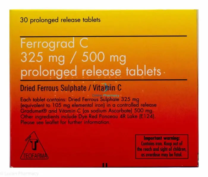 Ferrograd Iron & Vitamin C Tablets - 30 Pack