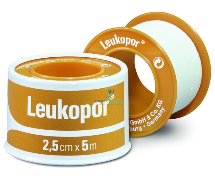 Leukopor Paper Adhesive Tape - 2.5cm x 5m - OnlinePharmacy