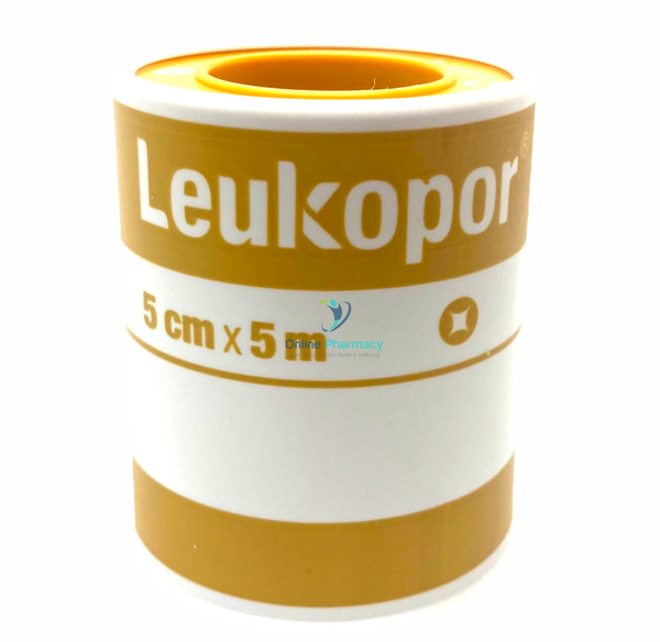 Leukopor Paper Adhesive Tape - 5cm x 5m - OnlinePharmacy