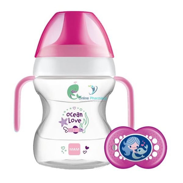 Mam Learn To Drink Girls Cup With Handles 190Ml 6 Months