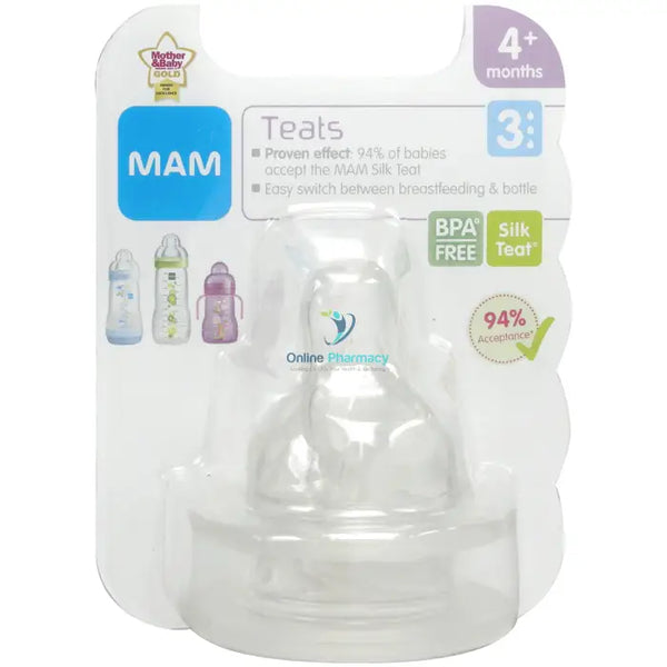 Mam Spill Free Teat 4+ Months - 2 Pack Baby Teats