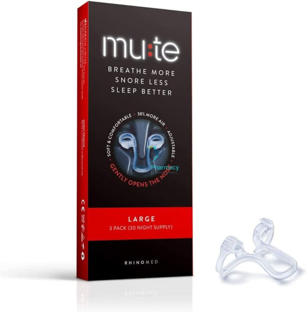 Mute Nasal Dilator For Better Breathing & Snoring Reduction - Large (3 Pack) Care