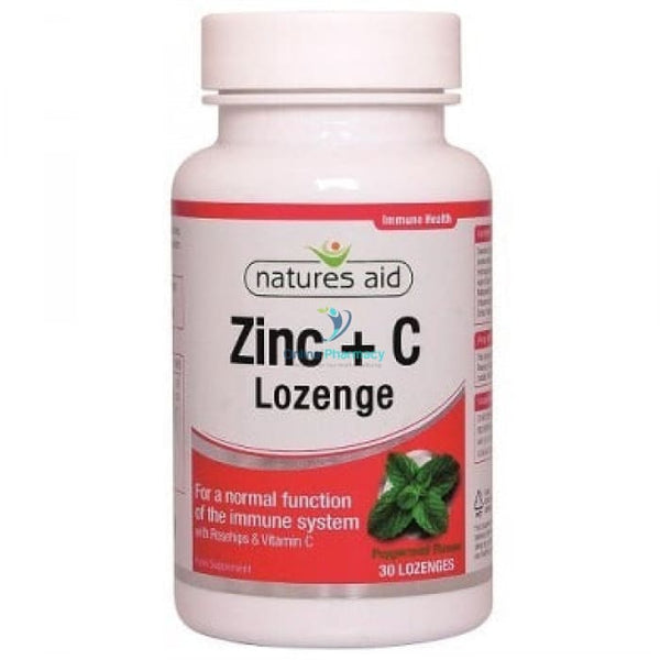 Natures Aid Zinc + C Rosehip Lozenges - 30 Pack - OnlinePharmacy