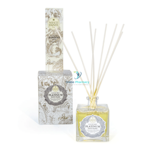 Nesti Dante Luxury Platinum Diffuser 500Ml With Bamboo Sticks Home Fragrance