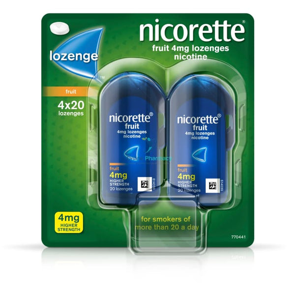 Nicorette Fruit Lozenge 4Mg - 80 Pack Nicotine