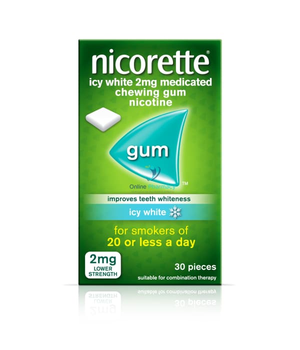 Nicorette Icy White Gum 2mg - 30/210 Pack - OnlinePharmacy