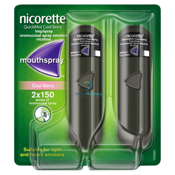 Nicorette Quickmist Berry 1Mg/Spray - Double Pack Nicotine Quickmist & Inhaler