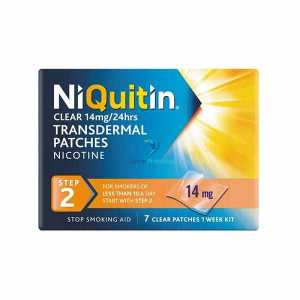 NiQuitin Clear 14mg Nicotine Patches Step 2 - 7 Pack - OnlinePharmacy