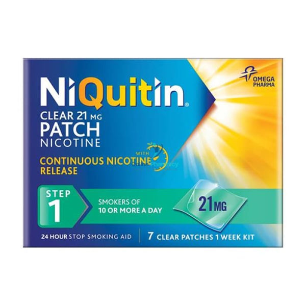 NiQuitin Clear 21mg Nicotine Patches Step 1 - 7/14 Pack - OnlinePharmacy