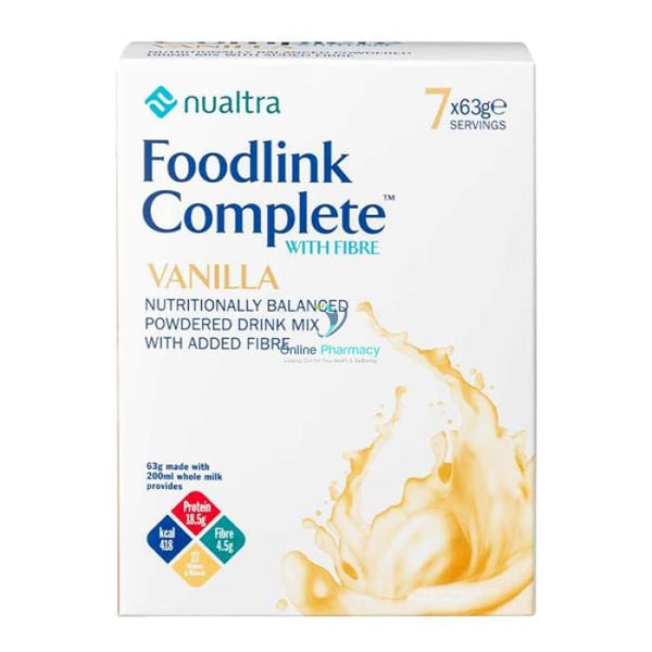 Nualtra Foodlink Complete Vanilla with Fibre 7 x 63g - OnlinePharmacy