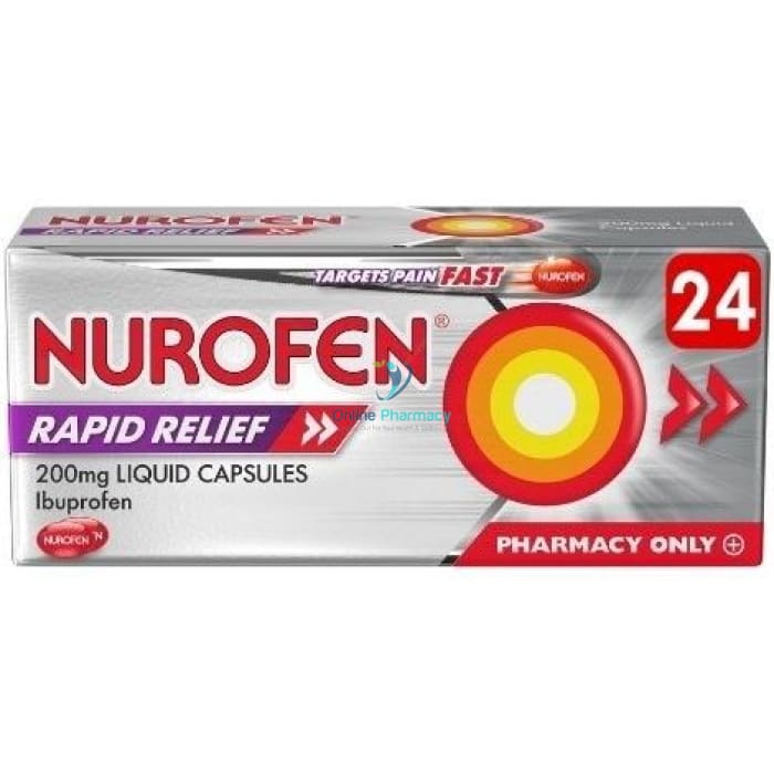 Nurofen Rapid Relief 200mg Liquid Capsules - 24/40 Pack - OnlinePharmacy