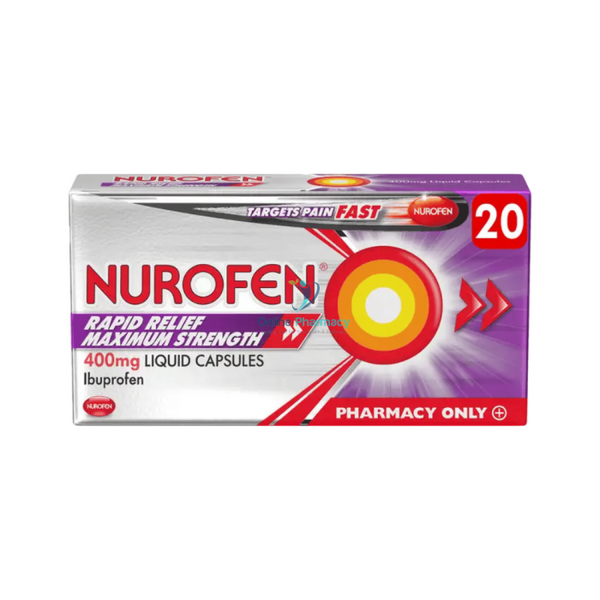Nurofen Rapid Relief 400mg Max Strength Liquid Capsules - 20 Pack