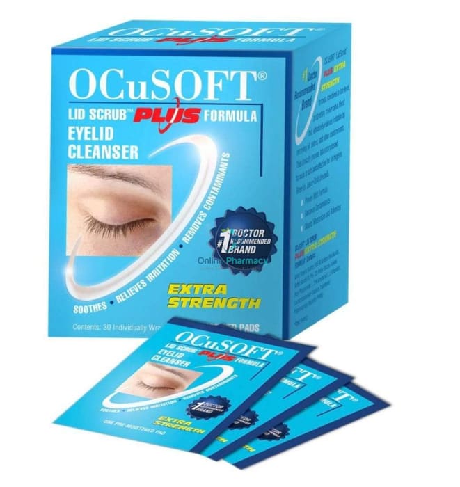OcuSOFT Eye Lid Scrub Plus 30 Pre-Moistened Pads - OnlinePharmacy