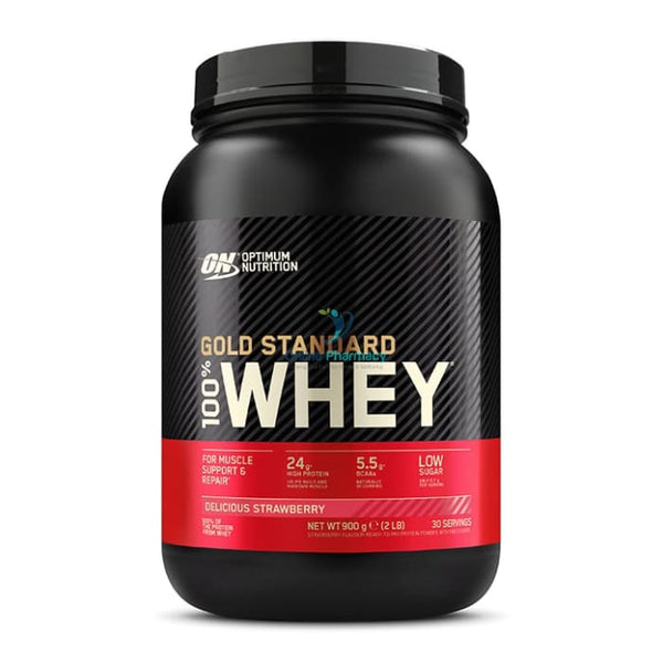 On 2ib Gold Standard Whey Protein Powder - Strawberry 908g - OnlinePharmacy