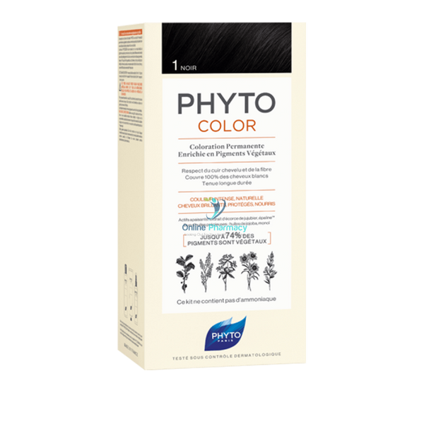 Phytocolor Permenant Hair Colour Shade 1 (Black) Care