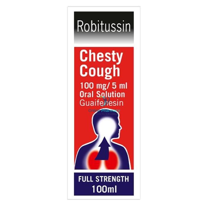 Robitussin Chesty Cough 100mg/5ml Guaifenesin Oral Solution - 100ml - OnlinePharmacy