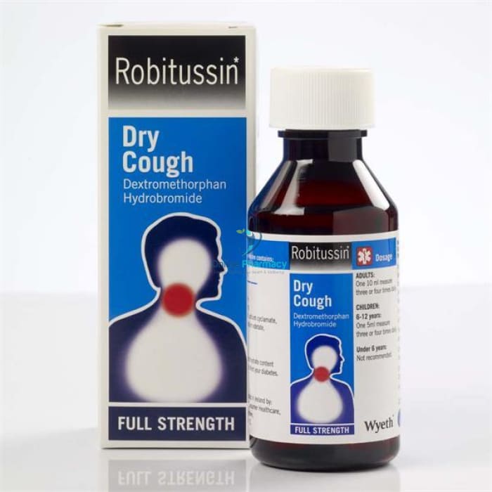 Robitussin Dry Cough 7.5mg/5ml Dextromethorpan Oral Solution - 100ml - OnlinePharmacy