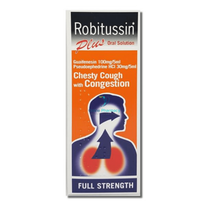 Robitussin Plus Chesty Cough With Congestion Oral Solution - 100ml - OnlinePharmacy
