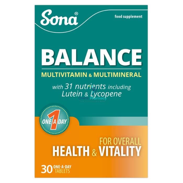 Sona Balance Multivitamin One-A-Day - 30/60 Pack - OnlinePharmacy