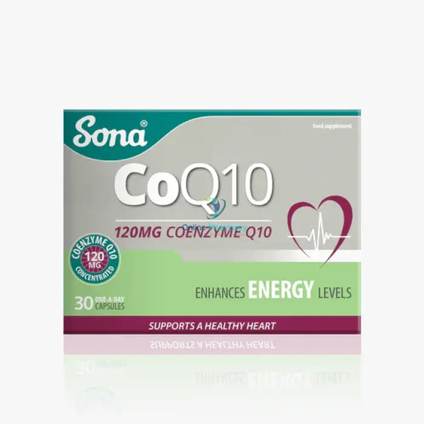 Sona Coenzyme Q10 (Coq10) 120Mg - 30 Capsules Supplements