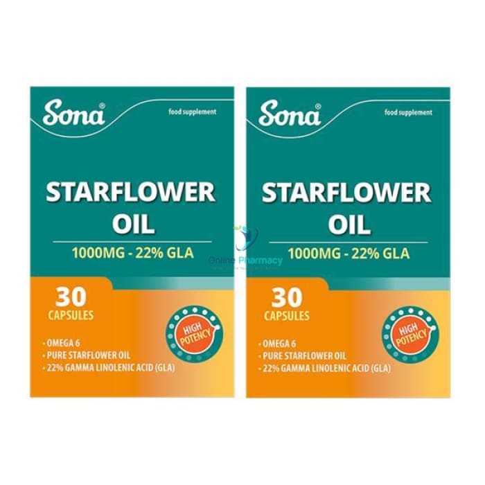 Sona Starflower Oil 1000mg - 30/60 Capsules - OnlinePharmacy