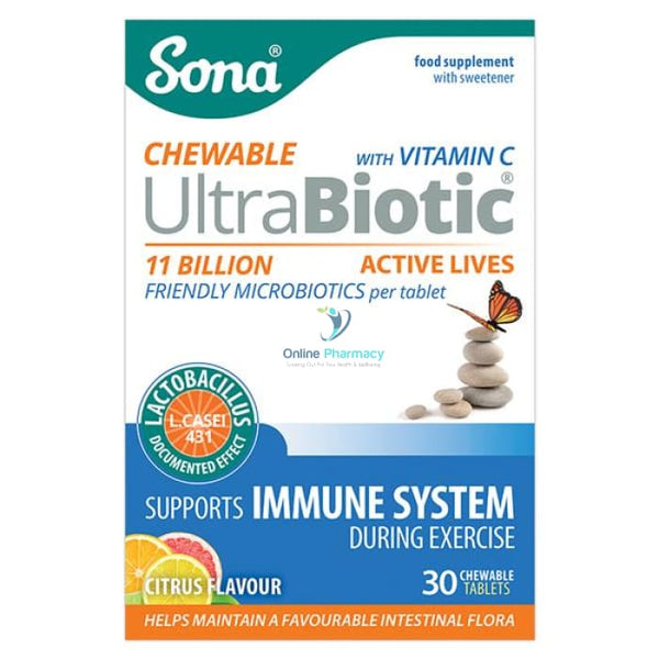 Sona Ultrabiotic Active Lives - 30 Chewable Tablets Probiotics & Digestive Health