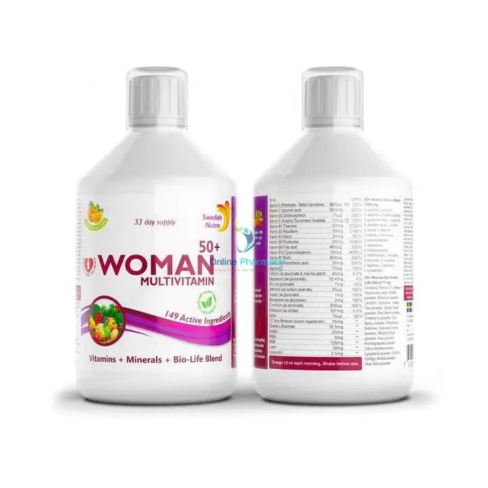 Swedish Nutra Woman Active 50+ Multi Vitamins - 500ml - OnlinePharmacy