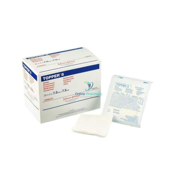 Topper Sterile Swabs 7.5cm x 7.5cm - 5 x 25 swabs