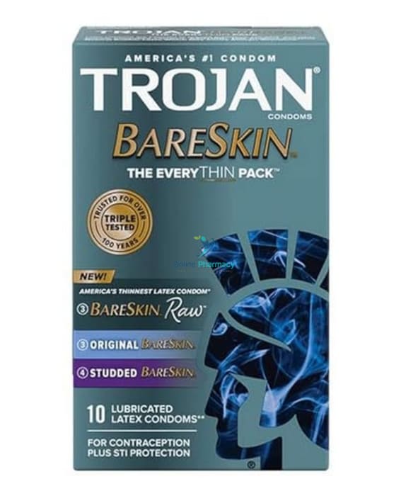 Trojan Bareskin Condoms 10 Pack Sexual Health