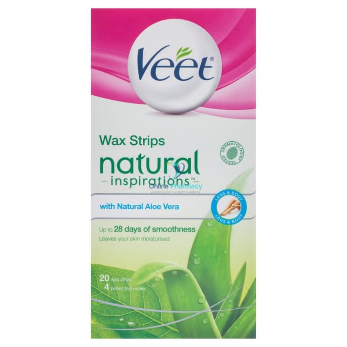 Veet Naturals Body Aloe Vera Wax Strips - 20 Pack - OnlinePharmacy