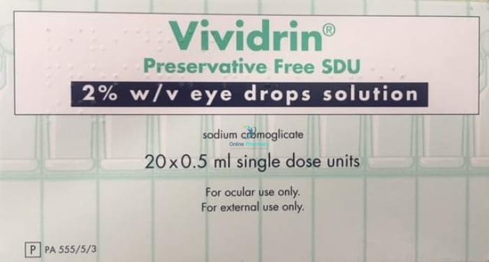 Vividrin Single Dose Unit Sterile Eye Drops - 20 Pack - OnlinePharmacy