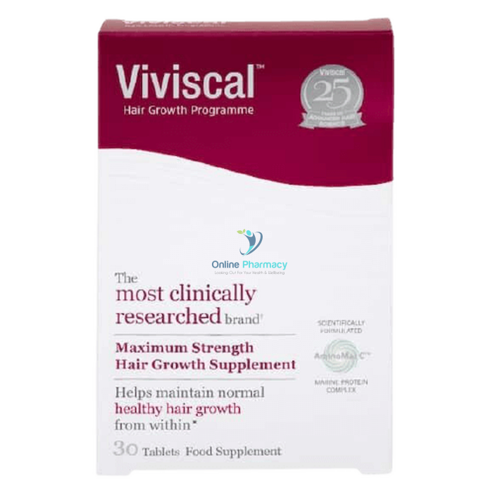 Viviscal Max Strength Hair Growth Supplements - 30 Pack - OnlinePharmacy